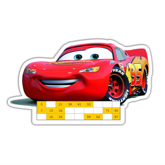 Cars Lightning McQueen Tambola Housie Tickets Set of 27 – Die-Cut Kids Birthday Party Bingo 300 GSM