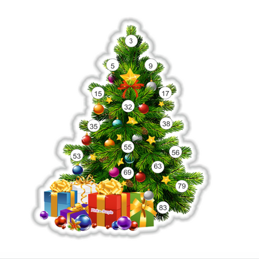 Christmas Tambola Housie Tickets Set of 30 – Die-Cut Xmas Tree Shape Bingo Cards 300 GSM