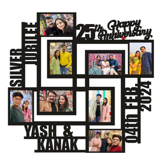 25th Anniversary Personalised MDF Photo Frame | Silver Jubilee Custom Couple Name & Date | Wedding Anniversary Gift