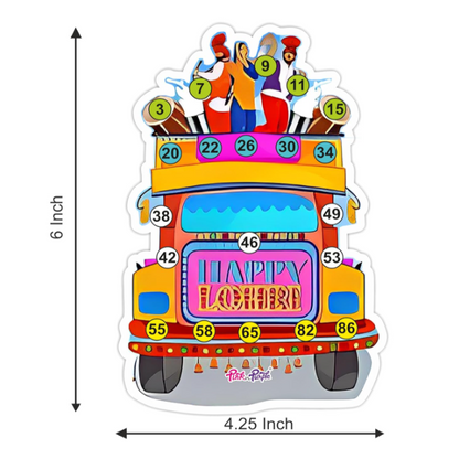 Close-up of Lohri Tambola Ticket showing clear number print on 300 GSM card sheet